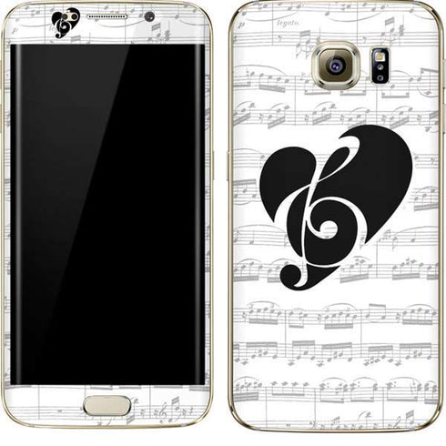 BW Musical Notes Galaxy S7 Edge Skin