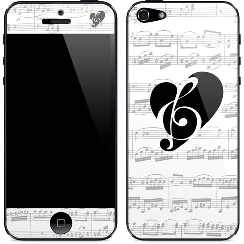 BW Musical Notes iPhone 5/5s/5SE Skin