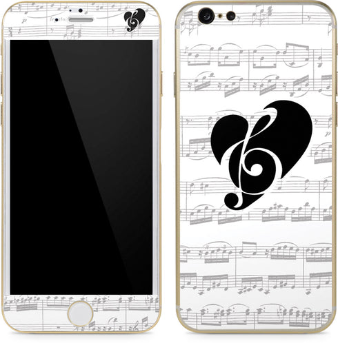 BW Musical Notes iPhone 6/6s Skin
