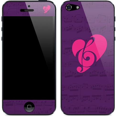 Purple Musical Notes iPhone 5/5s/5SE Skin
