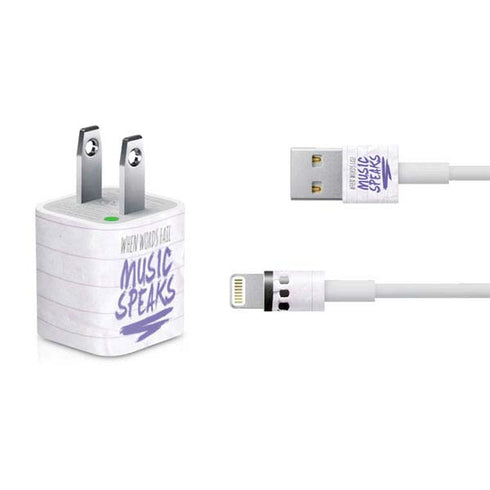 When Words Fail Music Speaks iPhone Charger (5W USB) Skin