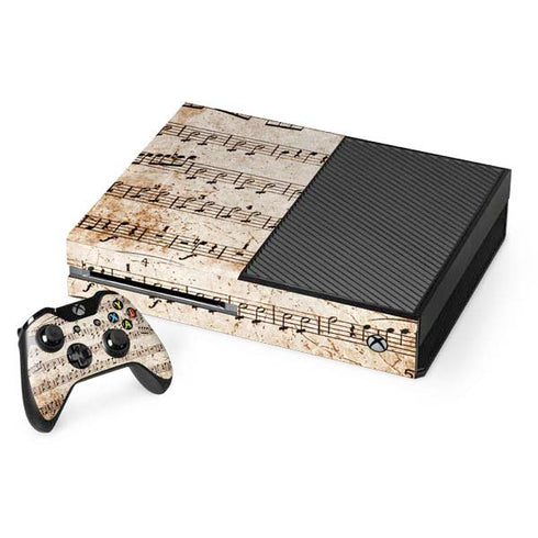 Antique Notes Xbox One Console and Controller Bundle Skin