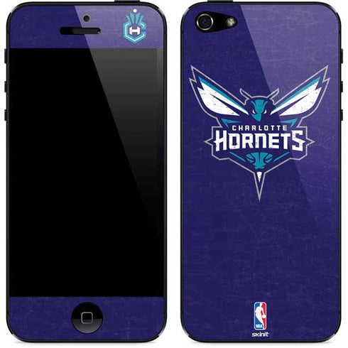 NBA Charlotte Hornets Distressed-Purple iPhone 5/5s/5SE Skin
