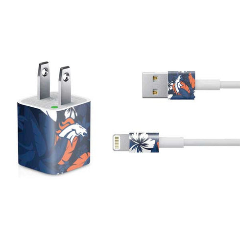 NFL Denver Broncos Tropical Print iPhone Charger (5W USB) Skin