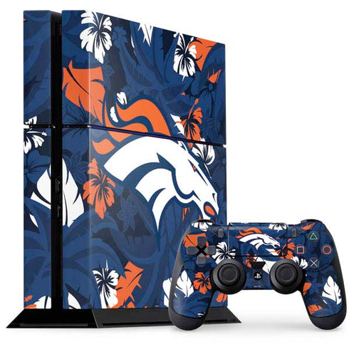 NFL Denver Broncos Tropical Print PS4 Console and Controller Bundle Skin