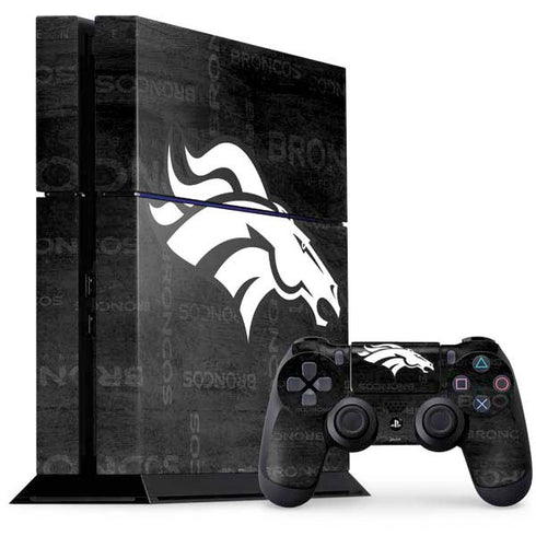 NFL Denver Broncos Black & White PS4 Console and Controller Bundle Skin