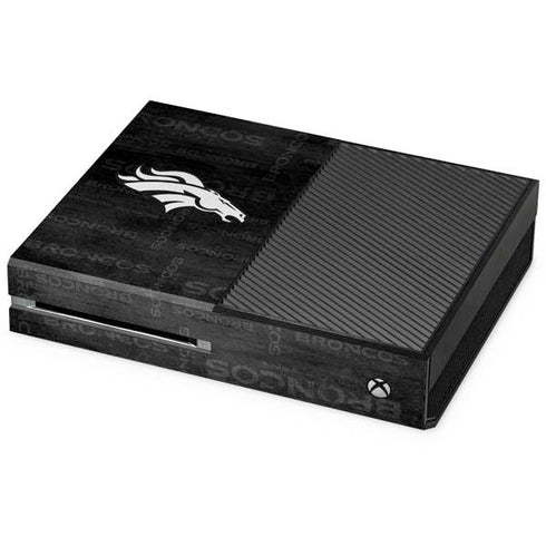 NFL Denver Broncos Black & White Xbox One Console Skin