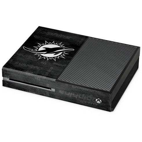 NFL Miami Dolphins Black & White Xbox One Console Skin