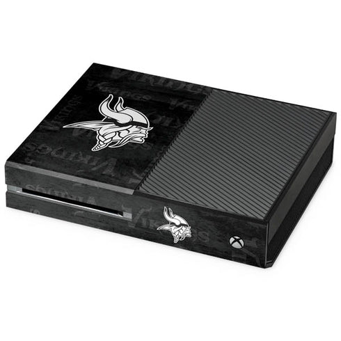 NFL Minnesota Vikings Black & White Xbox One Console Skin