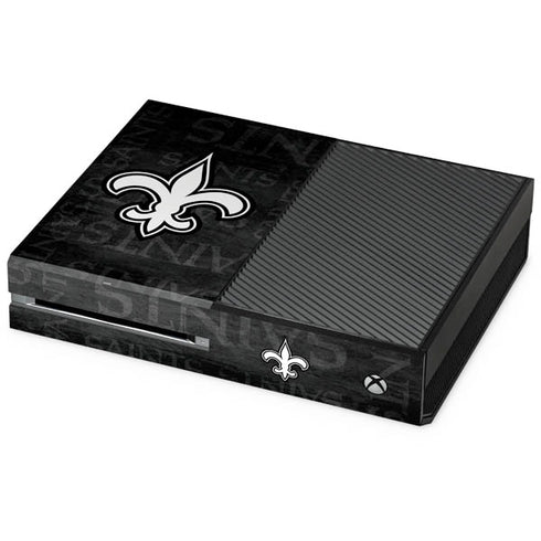 NFL New Orleans Saints Black & White Xbox One Console Skin