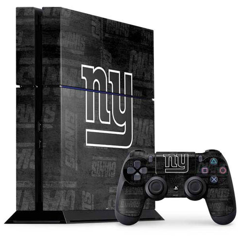 NFL New York Giants Black & White PS4 Console and Controller Bundle Skin