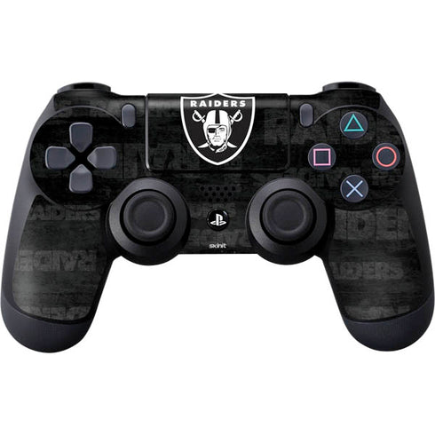 NFL Las Vegas Raiders Black & White PS4 Controller Skin