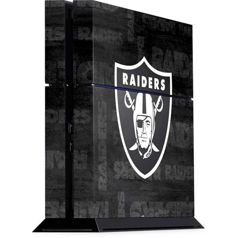 NFL Las Vegas Raiders Black & White PS4 Console Skin
