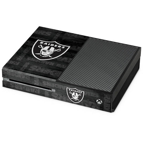 NFL Las Vegas Raiders Black & White Xbox One Console Skin