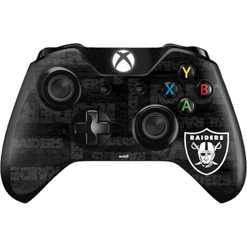 NFL Las Vegas Raiders Black & White Xbox One Controller Skin