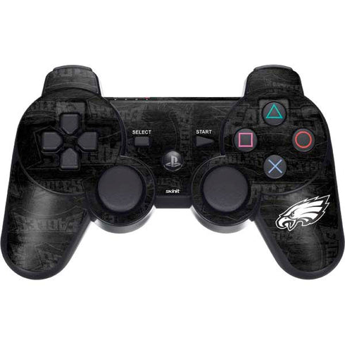 NFL Philadelphia Eagles Black & White PS3 Dual Shock wireless controller Skin