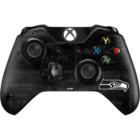 NFL Seattle Seahawks Black & White Xbox One Controller Skin