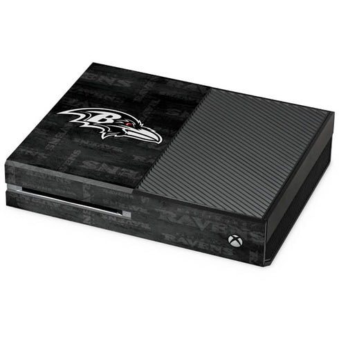 NFL Baltimore Ravens Black & White Xbox One Console Skin