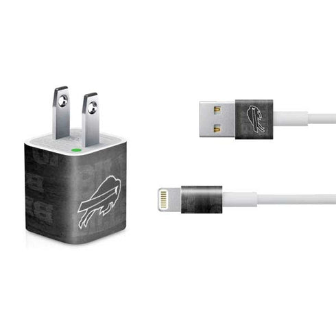 NFL Buffalo Bills Black & White iPhone Charger (5W USB) Skin