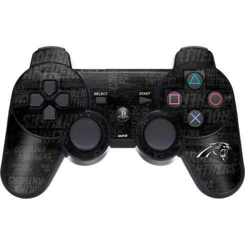 NFL Carolina Panthers Black & White PS3 Dual Shock wireless controller Skin