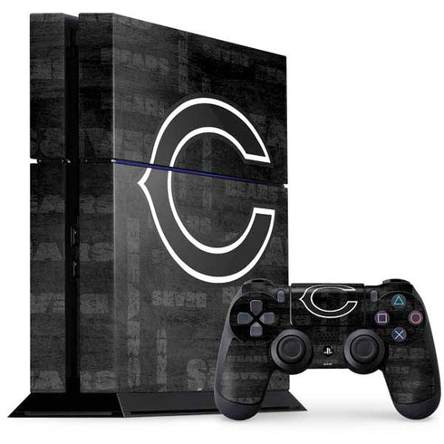 NFL Chicago Bears Black & White PS4 Console and Controller Bundle Skin
