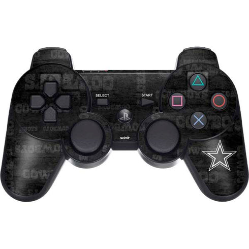 NFL Dallas Cowboys Black & White PS3 Dual Shock wireless controller Skin