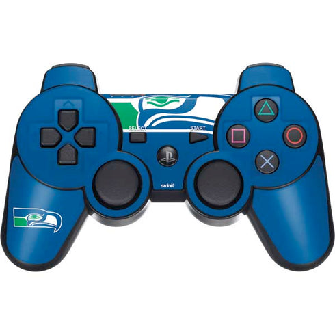 NFL Seattle Seahawks Retro Logo PS3 Dual Shock wireless controller Skin