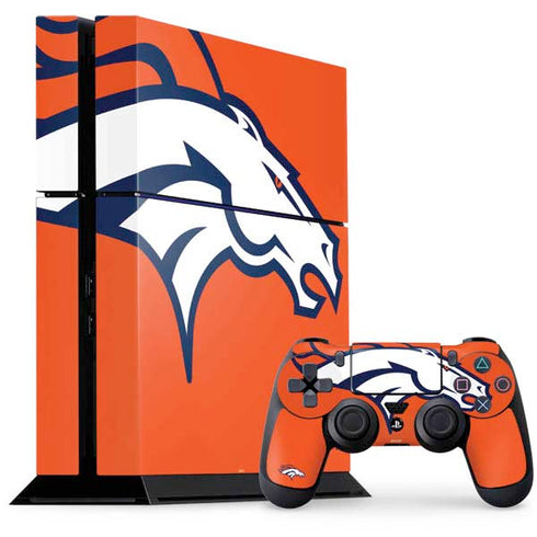NFL Denver Broncos Large Logo PS4 Console and Controller Bundle Skin