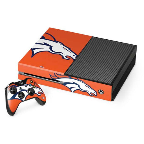 NFL Denver Broncos Large Logo Xbox One Console and Controller Bundle Skin