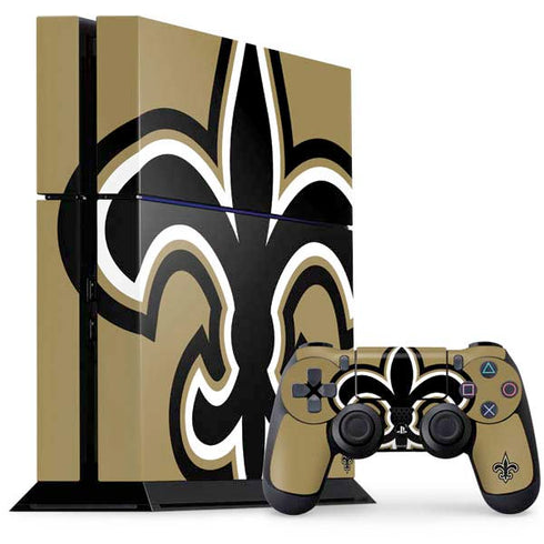NFL New Orleans Saints Large Logo PS4 Console and Controller Bundle Skin