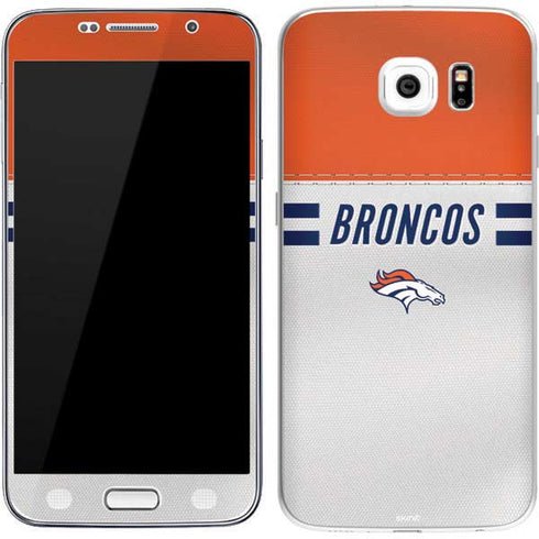 NFL Denver Broncos White Striped Galaxy S7 Skin