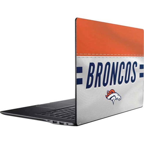 NFL Denver Broncos White Striped Ativ Book 9 (15.6in 2014) Skin