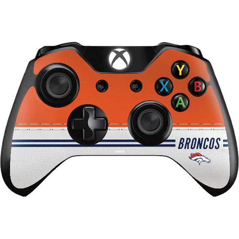 NFL Denver Broncos White Striped Xbox One Controller Skin