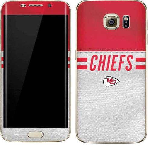 NFL Kansas City Chiefs White Striped Galaxy S7 Edge Skin