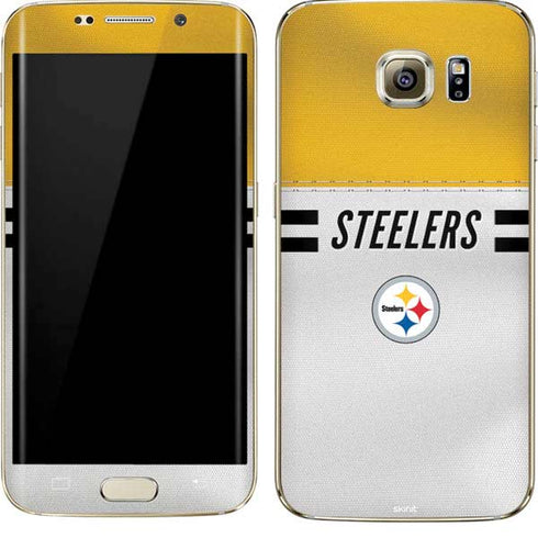 NFL Pittsburgh Steelers White Striped Galaxy S7 Edge Skin