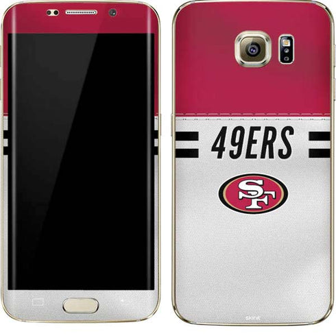 NFL San Francisco 49ers White Striped Galaxy S7 Edge Skin