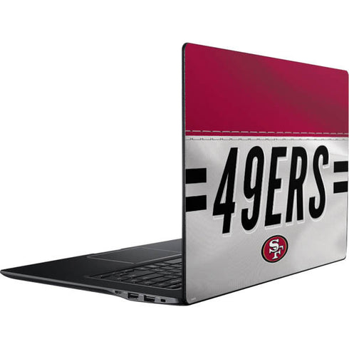 NFL San Francisco 49ers White Striped Ativ Book 9 (15.6in 2014) Skin