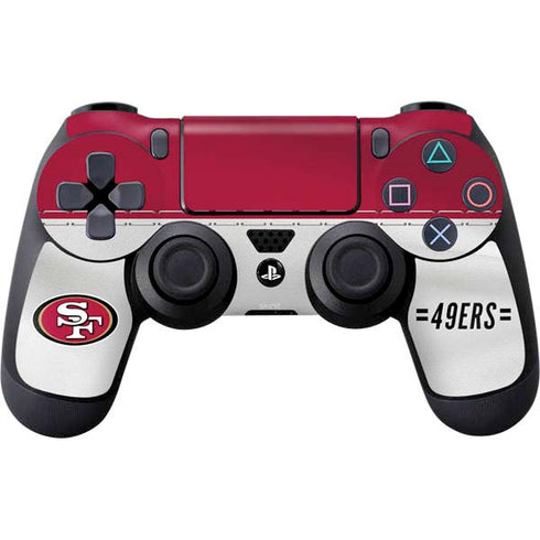NFL San Francisco 49ers White Striped PS4 Controller Skin