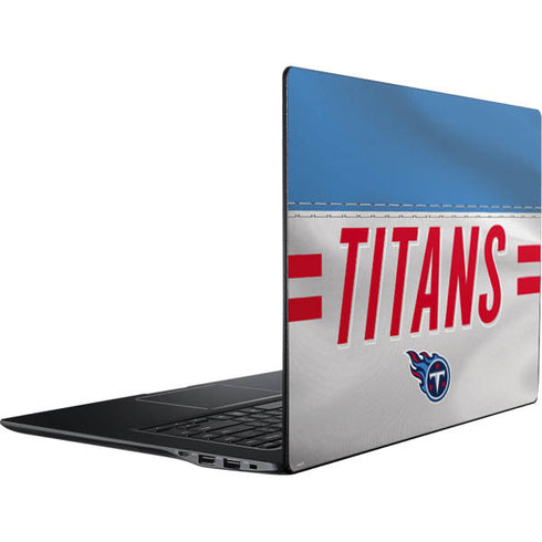 NFL Tennessee Titans White Striped Ativ Book 9 (15.6in 2014) Skin