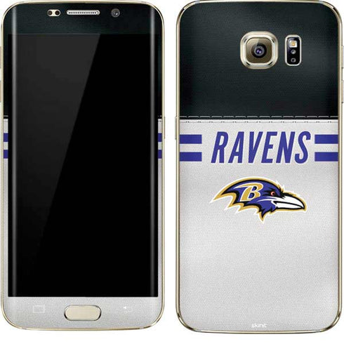 NFL Baltimore Ravens White Striped Galaxy S7 Edge Skin