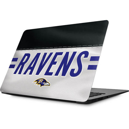 NFL Baltimore Ravens White Striped Apple MacBook Skin