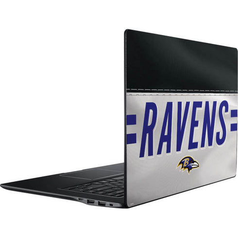NFL Baltimore Ravens White Striped Ativ Book 9 (15.6in 2014) Skin