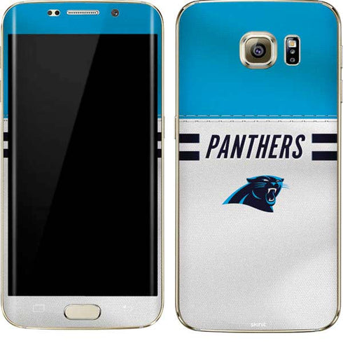 NFL Carolina Panthers White Striped Galaxy S7 Edge Skin