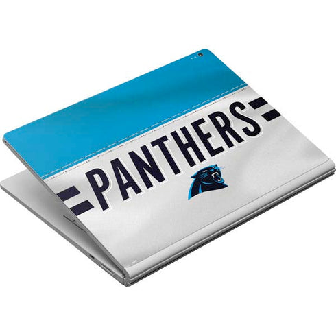 NFL Carolina Panthers White Striped Surface Book Skin