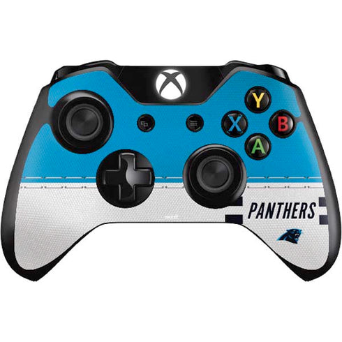 NFL Carolina Panthers White Striped Xbox One Controller Skin
