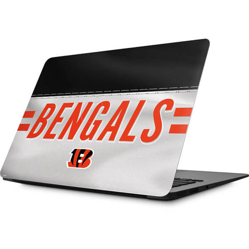 NFL Cincinnati Bengals White Striped Apple MacBook Skin