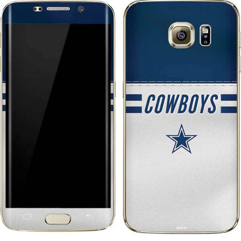 NFL Dallas Cowboys White Striped Galaxy S7 Edge Skin