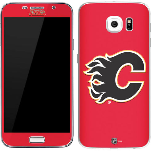 NHL Calgary Flames Solid Background Galaxy S7 Skin