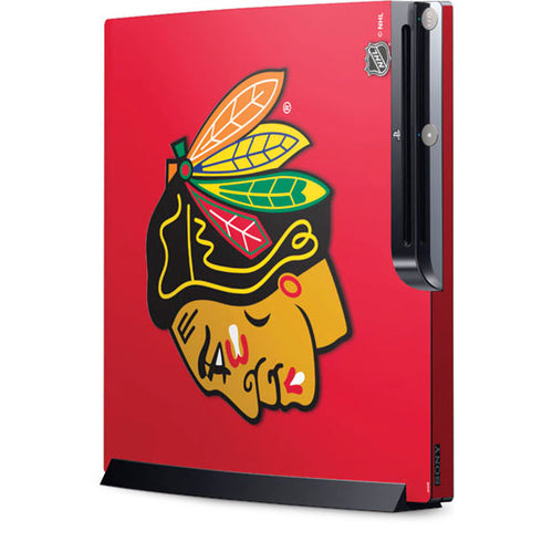 NHL Chicago Blackhawks Solid Background Playstation 3 & PS3 Slim Skin