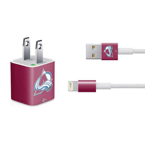 NHL Colorado Avalanche Solid Background iPhone Charger (5W USB) Skin